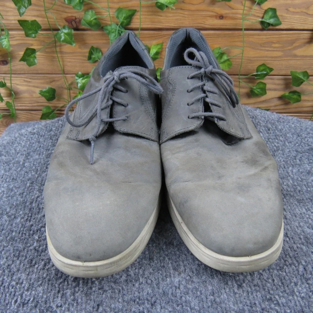ECCO S. Lite Hybrid Men 12‎ Gray Nubuck Plain Toe Lace-Up Comfort Shoes
